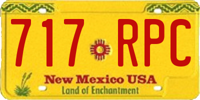 NM license plate 717RPC
