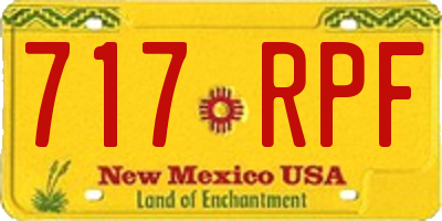 NM license plate 717RPF
