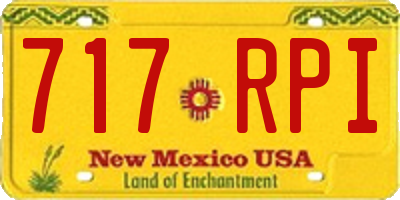 NM license plate 717RPI