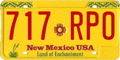 NM license plate 717RPO