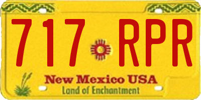 NM license plate 717RPR