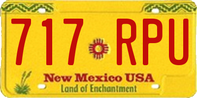 NM license plate 717RPU