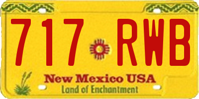 NM license plate 717RWB