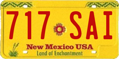 NM license plate 717SAI