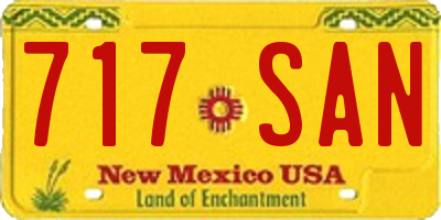 NM license plate 717SAN
