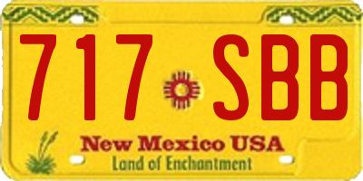 NM license plate 717SBB