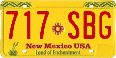 NM license plate 717SBG