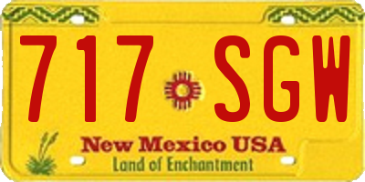 NM license plate 717SGW