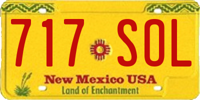 NM license plate 717SOL