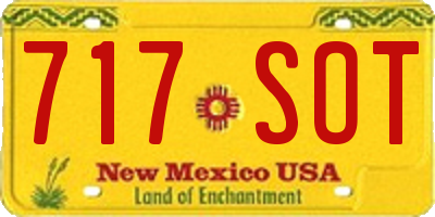 NM license plate 717SOT