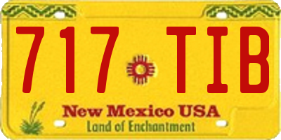 NM license plate 717TIB