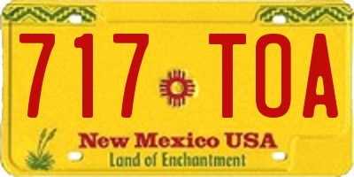 NM license plate 717TOA