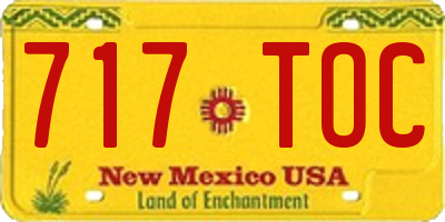 NM license plate 717TOC