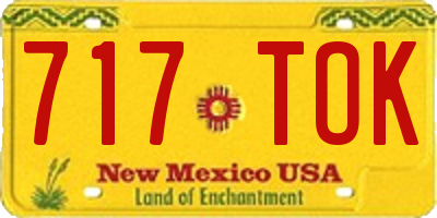 NM license plate 717TOK
