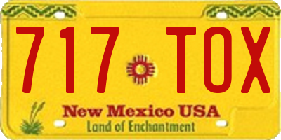 NM license plate 717TOX