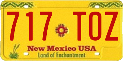 NM license plate 717TOZ