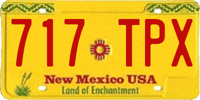 NM license plate 717TPX