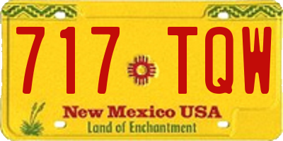 NM license plate 717TQW