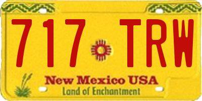 NM license plate 717TRW