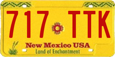 NM license plate 717TTK