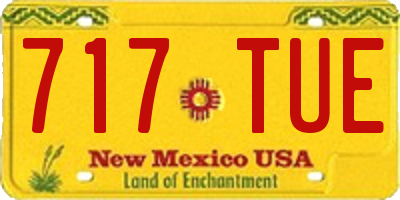 NM license plate 717TUE