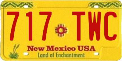NM license plate 717TWC