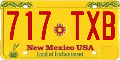 NM license plate 717TXB