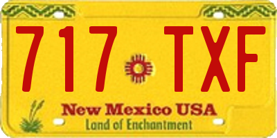 NM license plate 717TXF