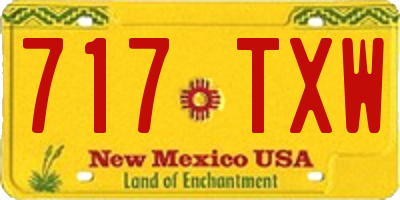 NM license plate 717TXW