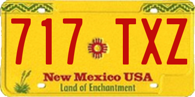 NM license plate 717TXZ