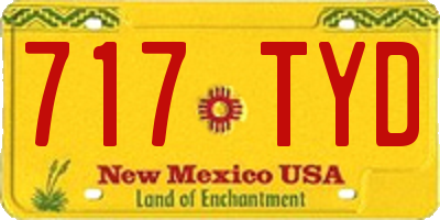 NM license plate 717TYD