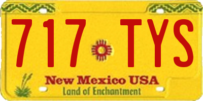 NM license plate 717TYS