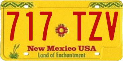 NM license plate 717TZV