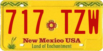 NM license plate 717TZW