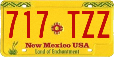 NM license plate 717TZZ