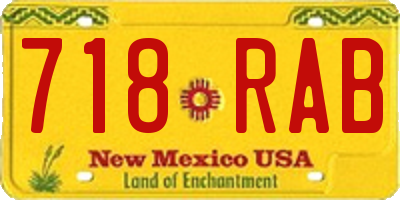 NM license plate 718RAB