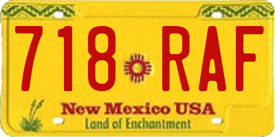 NM license plate 718RAF
