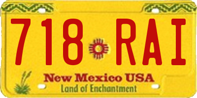 NM license plate 718RAI