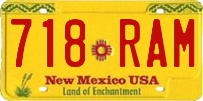 NM license plate 718RAM