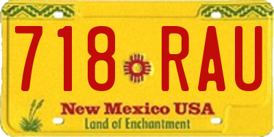 NM license plate 718RAU