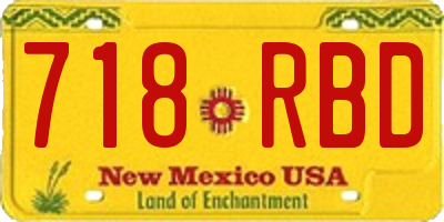 NM license plate 718RBD
