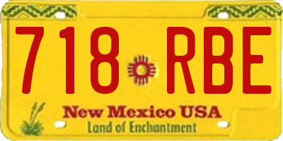 NM license plate 718RBE