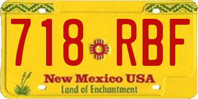 NM license plate 718RBF