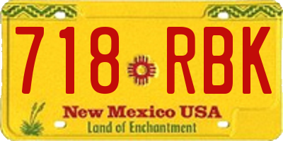 NM license plate 718RBK