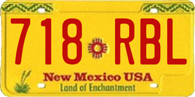 NM license plate 718RBL