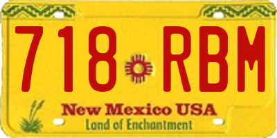 NM license plate 718RBM