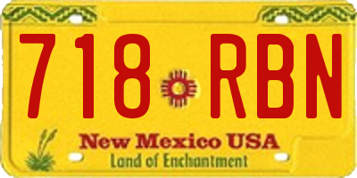 NM license plate 718RBN