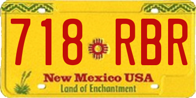 NM license plate 718RBR