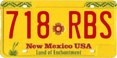 NM license plate 718RBS