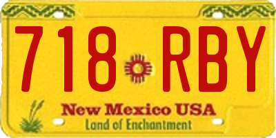 NM license plate 718RBY